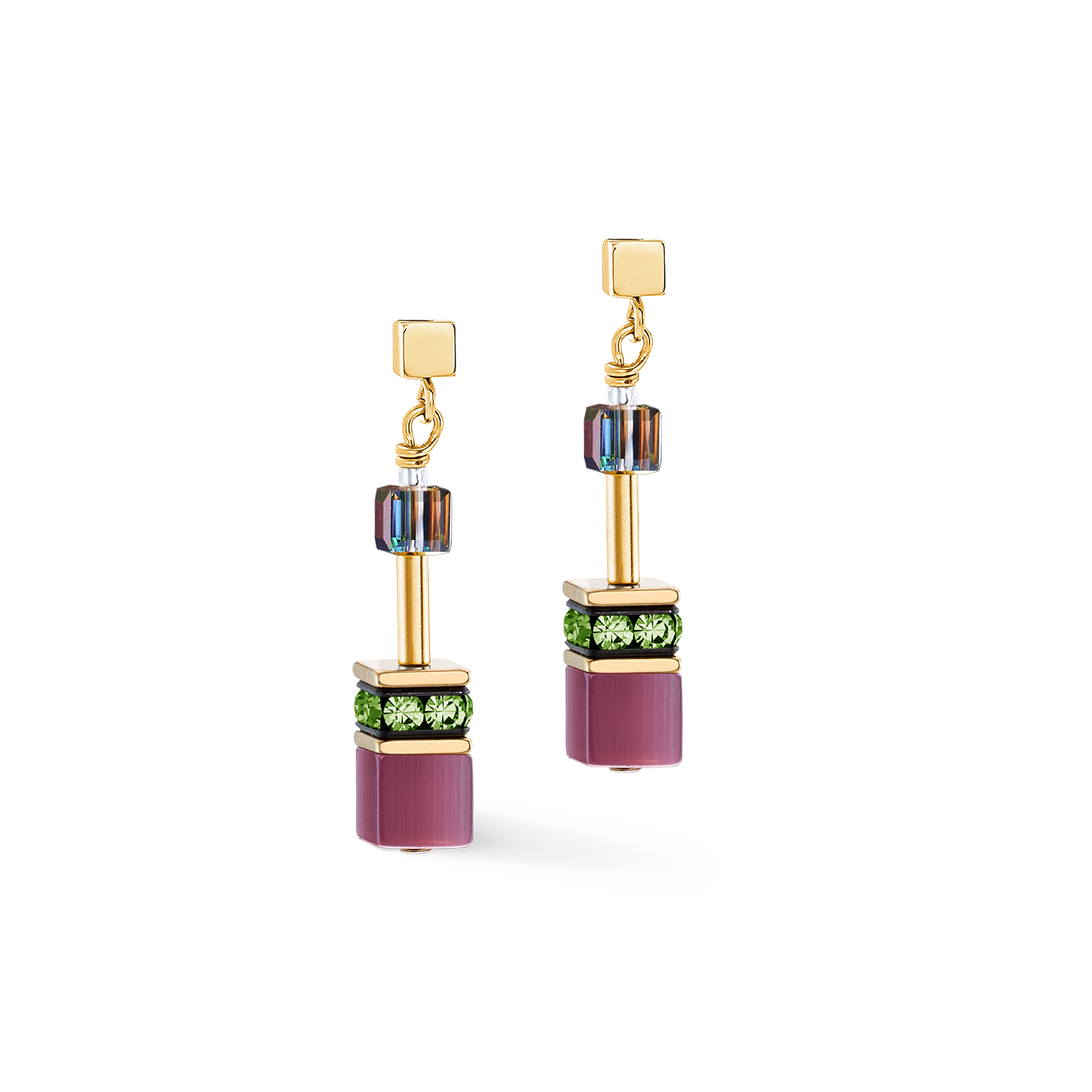 GeoCUBE® Iconic earrings Art Nouveau gold