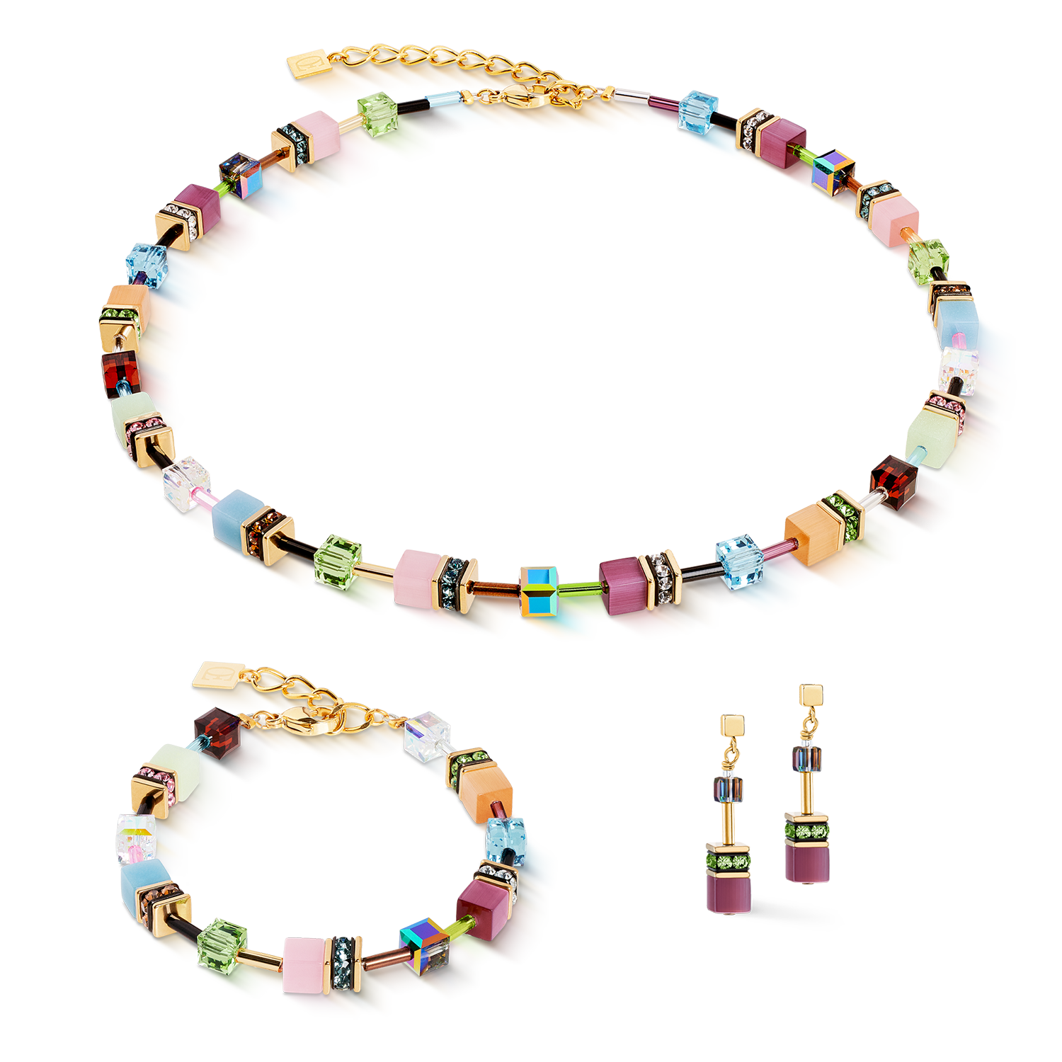 GeoCUBE® Iconic earrings Art Nouveau gold