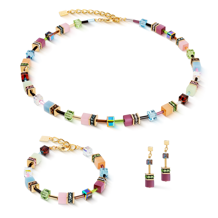 GeoCUBE® Iconic earrings Art Nouveau gold