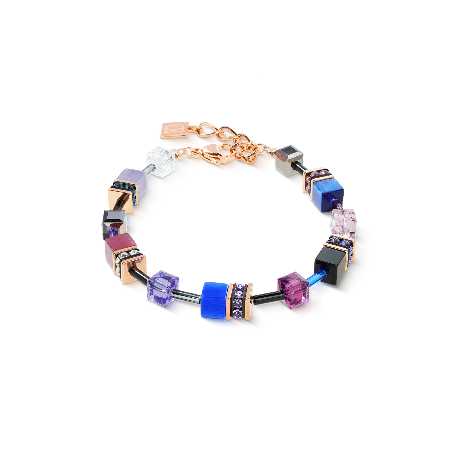 GeoCUBE® Iconic bracelet Blue Moon rose gold