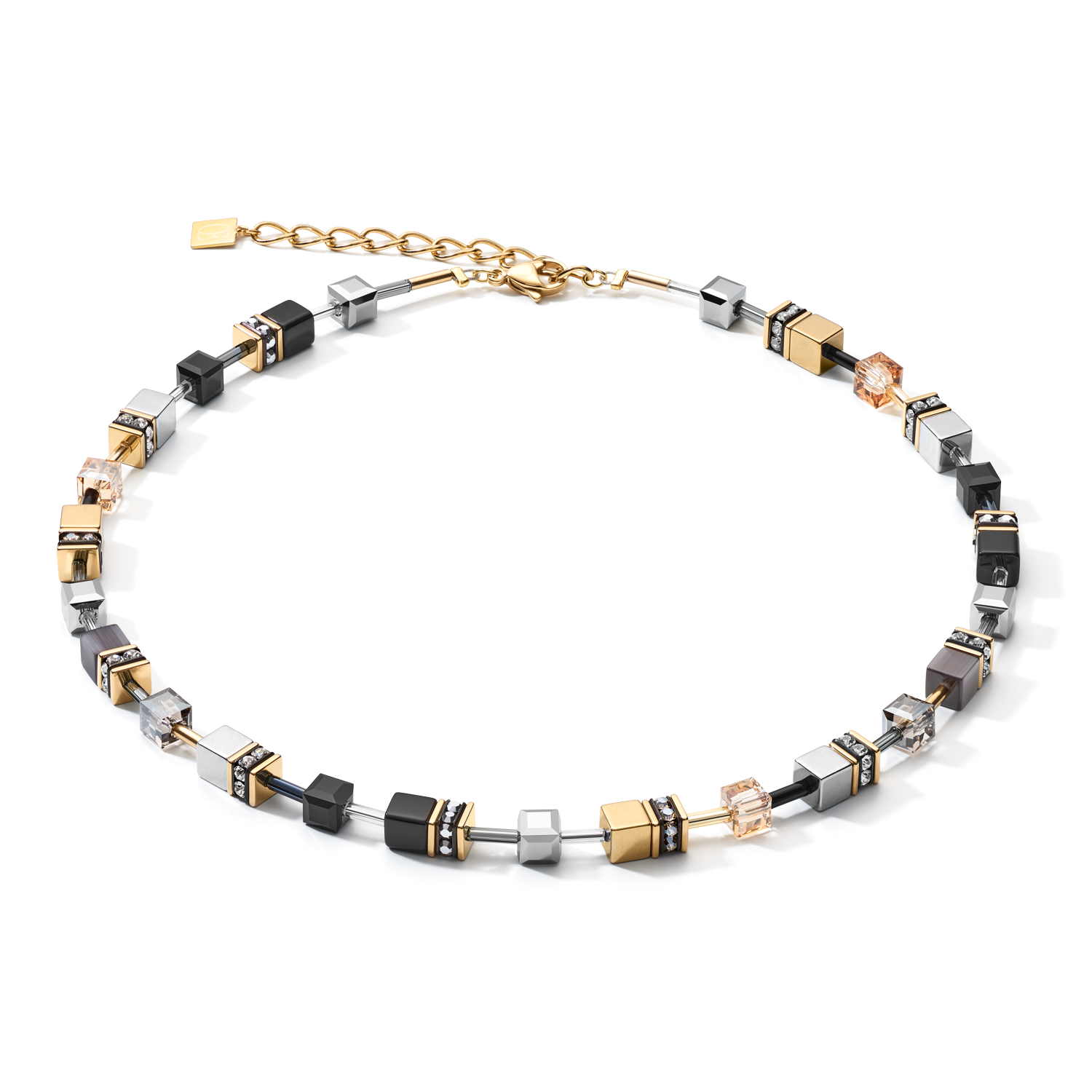 GEOCUBE® Necklace grey-gold