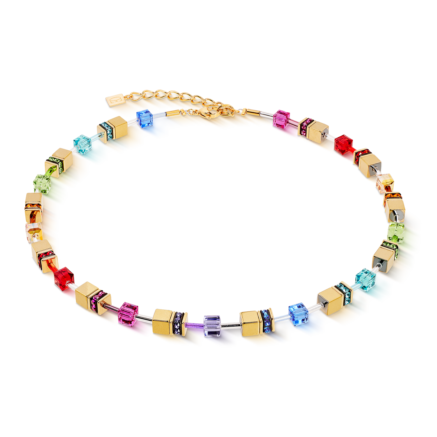 GeoCUBE® Iconic Metallic necklace Rainbow gold