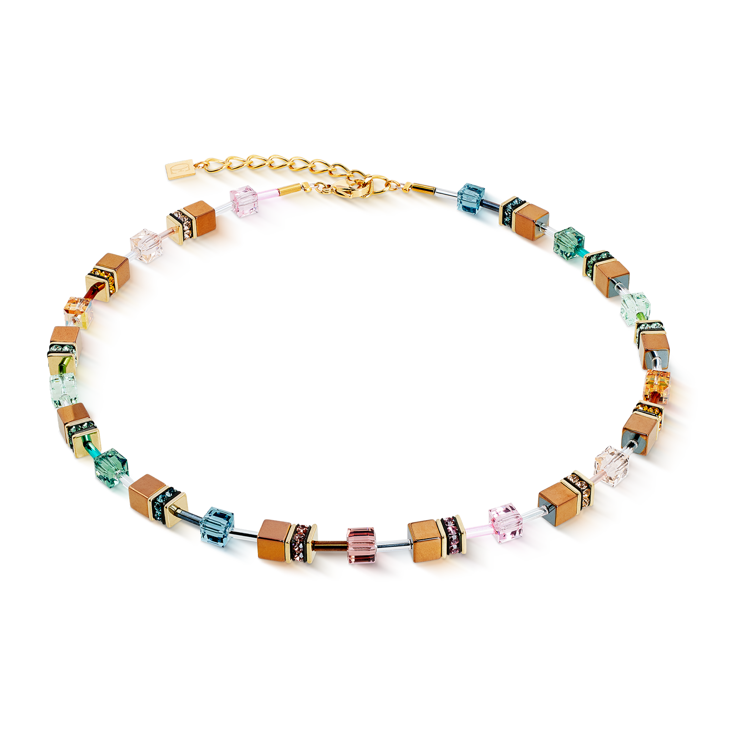 GeoCUBE® Iconic Metallic necklace Art Nouveau gold