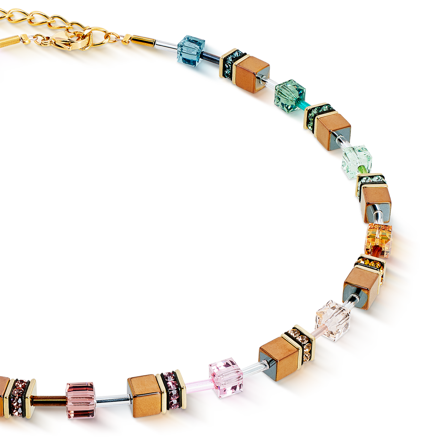 GeoCUBE® Iconic Metallic necklace Art Nouveau gold