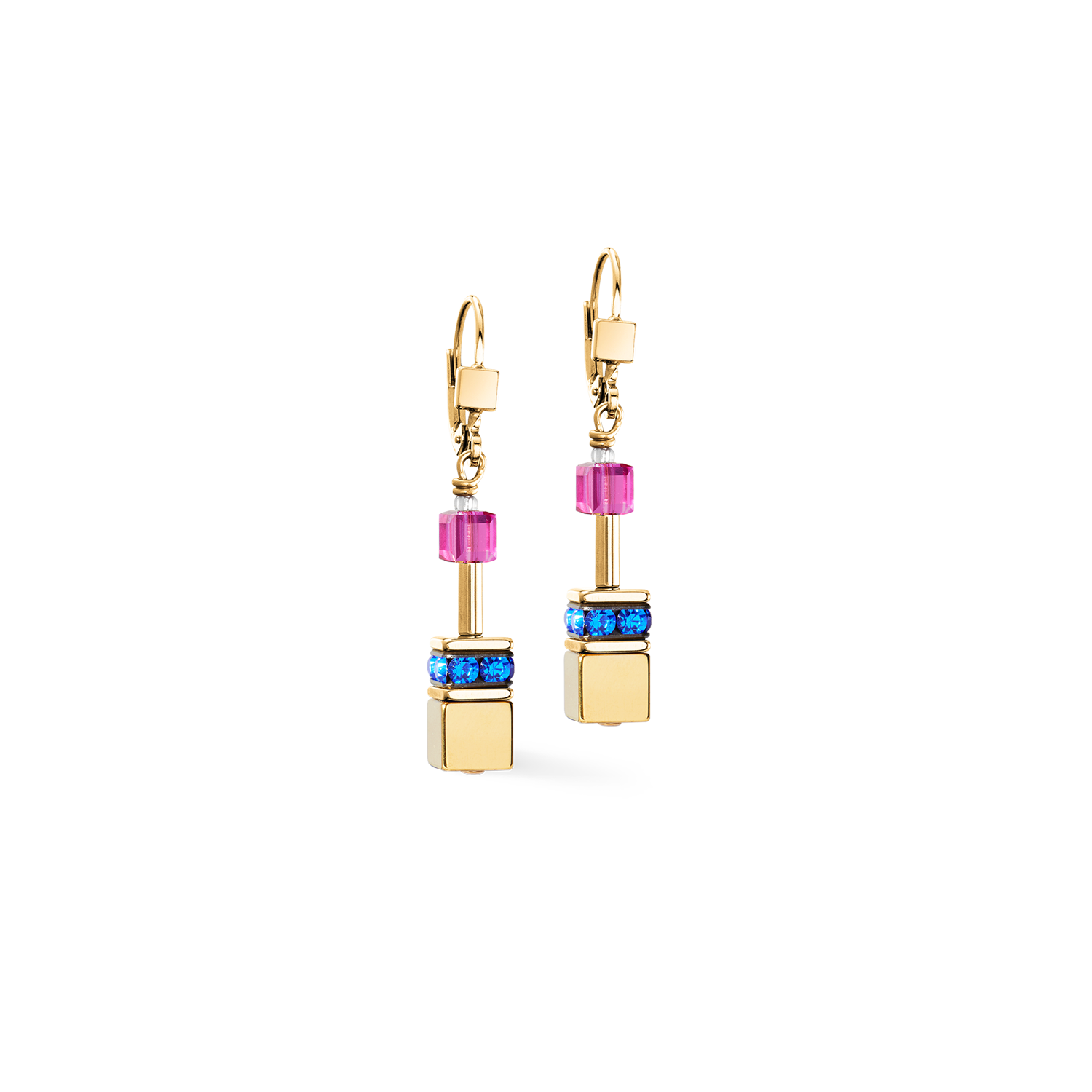 GeoCUBE® Iconic Metallic earrings Rainbow gold