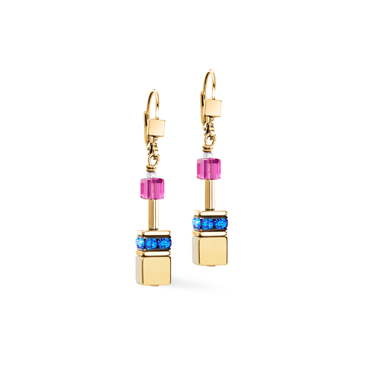 GeoCUBE® Iconic Metallic earrings Rainbow gold