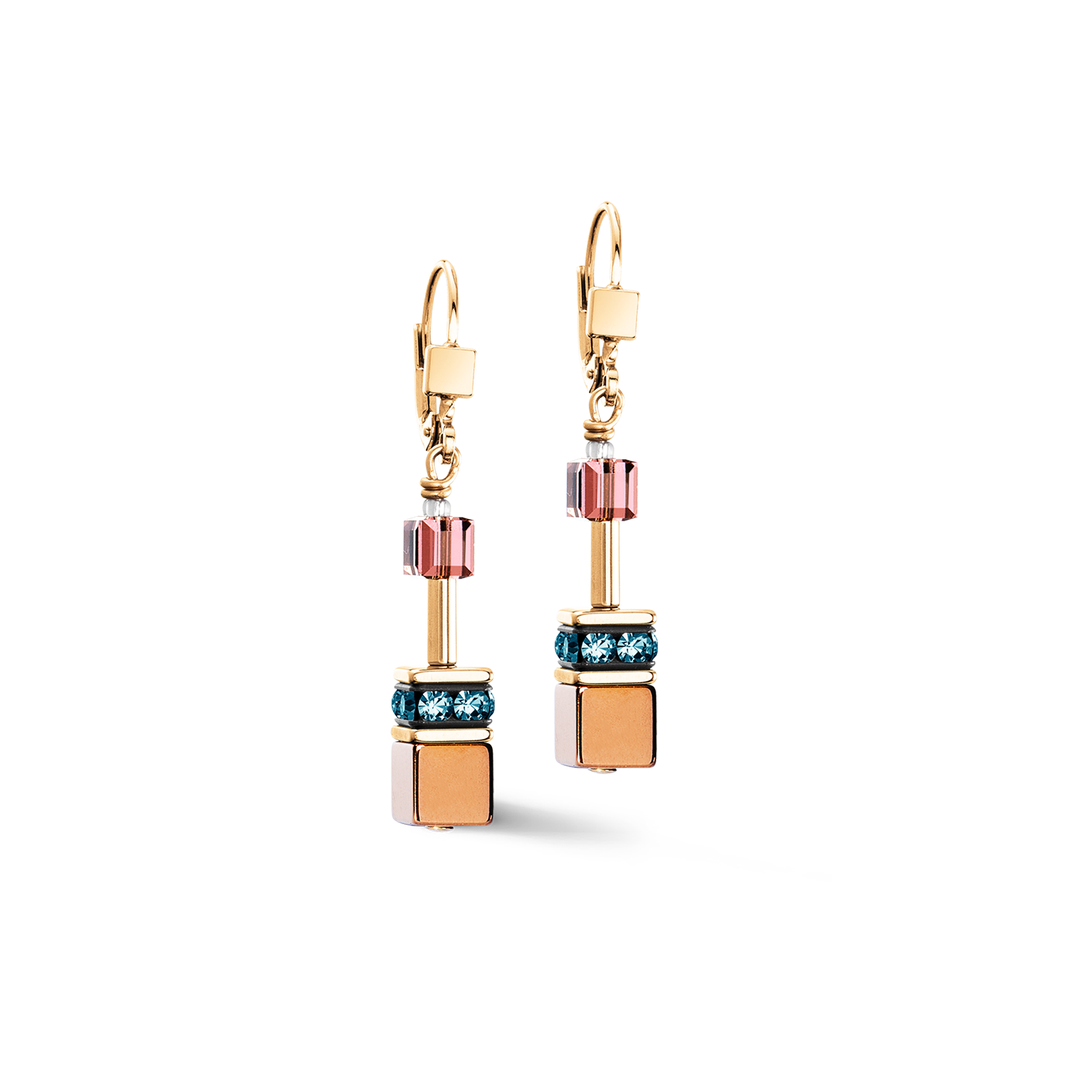 GeoCUBE® Iconic Metallic earrings Art Nouveau gold