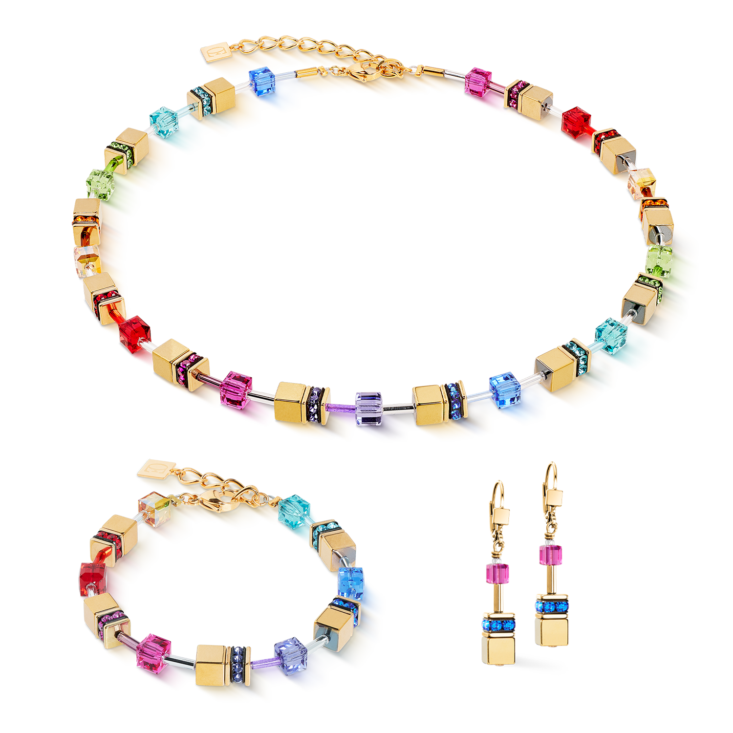 GeoCUBE® Iconic Metallic bracelet Rainbow gold
