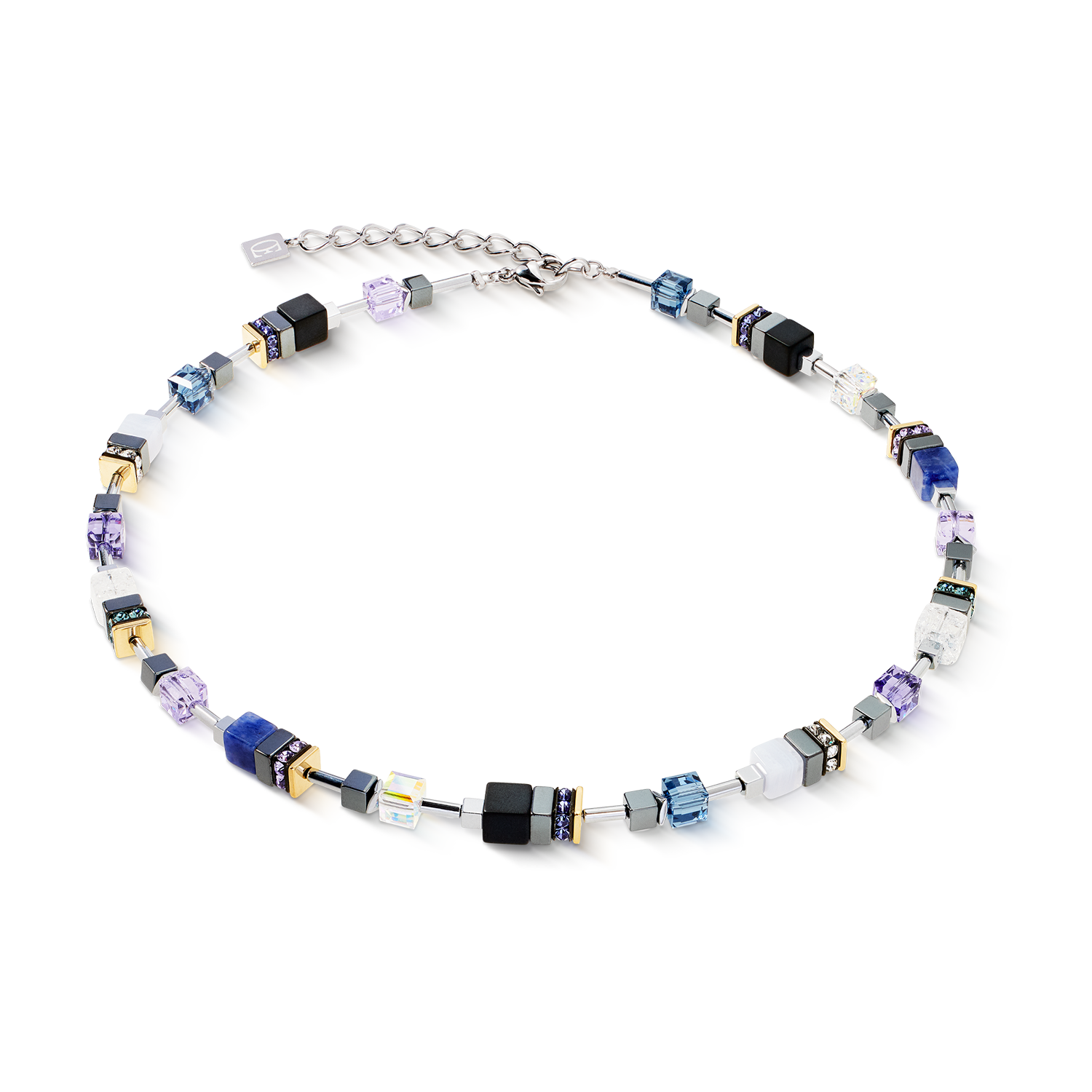 GeoCUBE® Precious Motion necklace Blue Moon Bicolour
