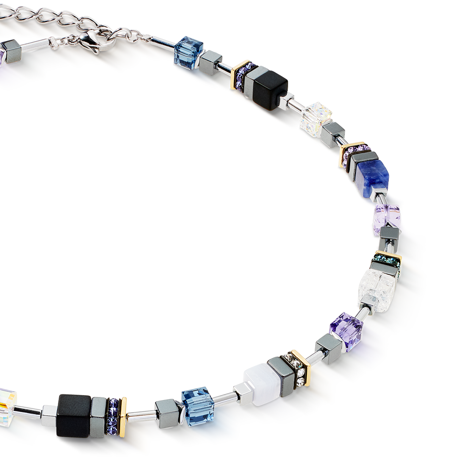 GeoCUBE® Precious Motion necklace Blue Moon Bicolour