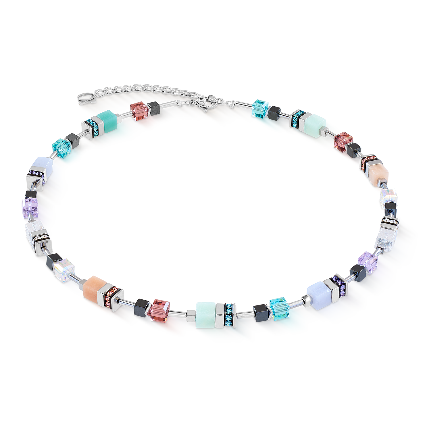 GeoCUBE® Precious Motion necklace Sorbet silver