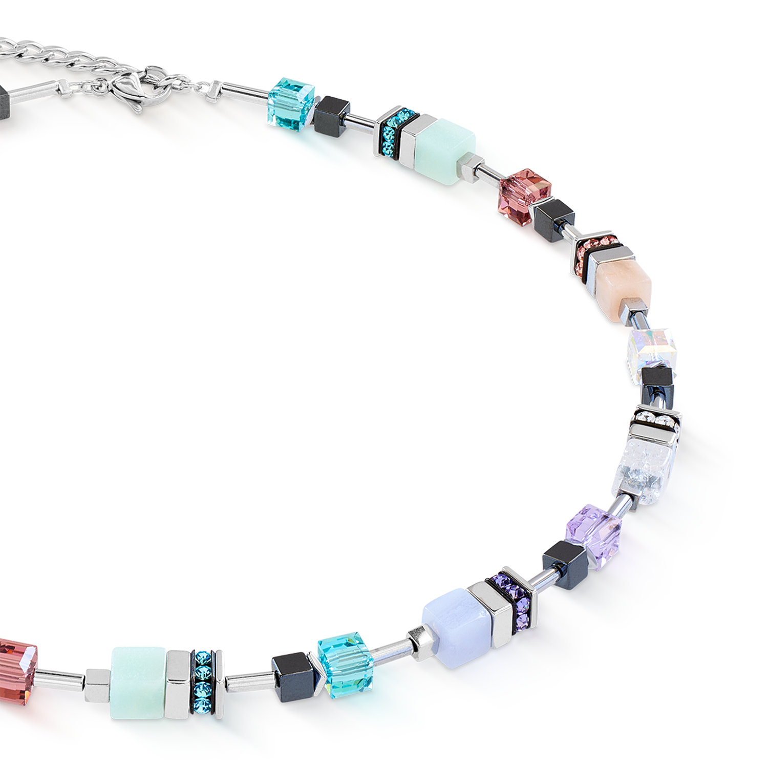 GeoCUBE® Precious Motion necklace Sorbet silver