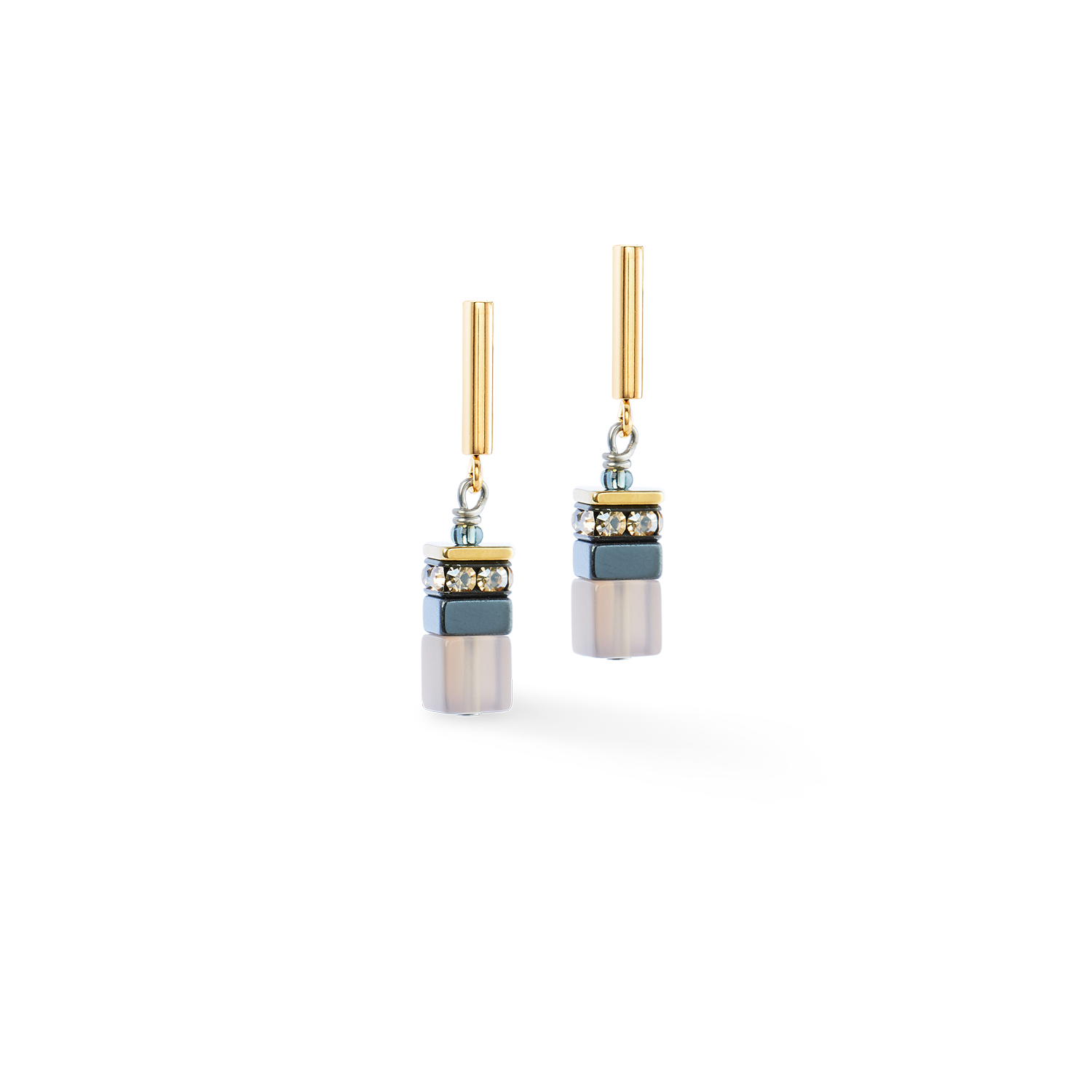 GeoCUBE® Precious Motion earrings Stone Whisper gold