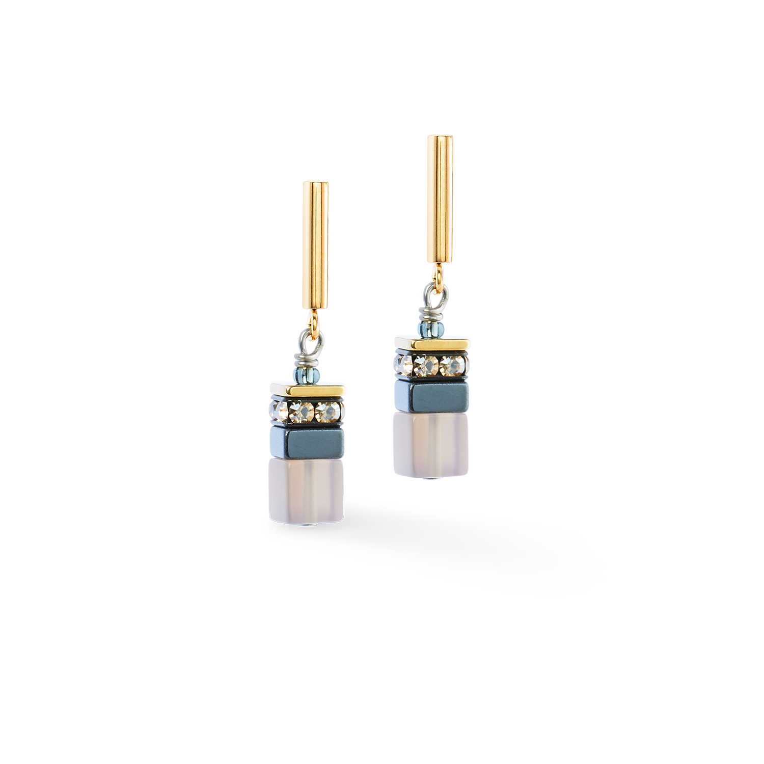 GeoCUBE® Precious Motion earrings Stone Whisper gold