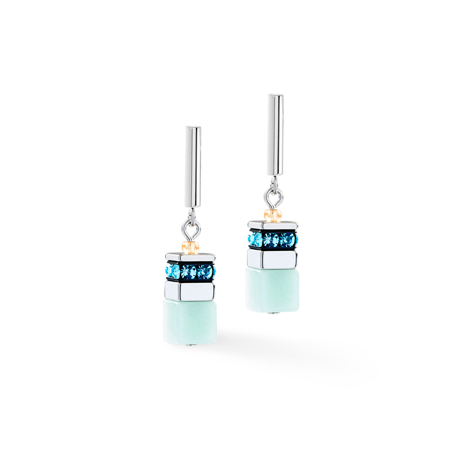 GeoCUBE® Precious Motion earrings Sorbet silver