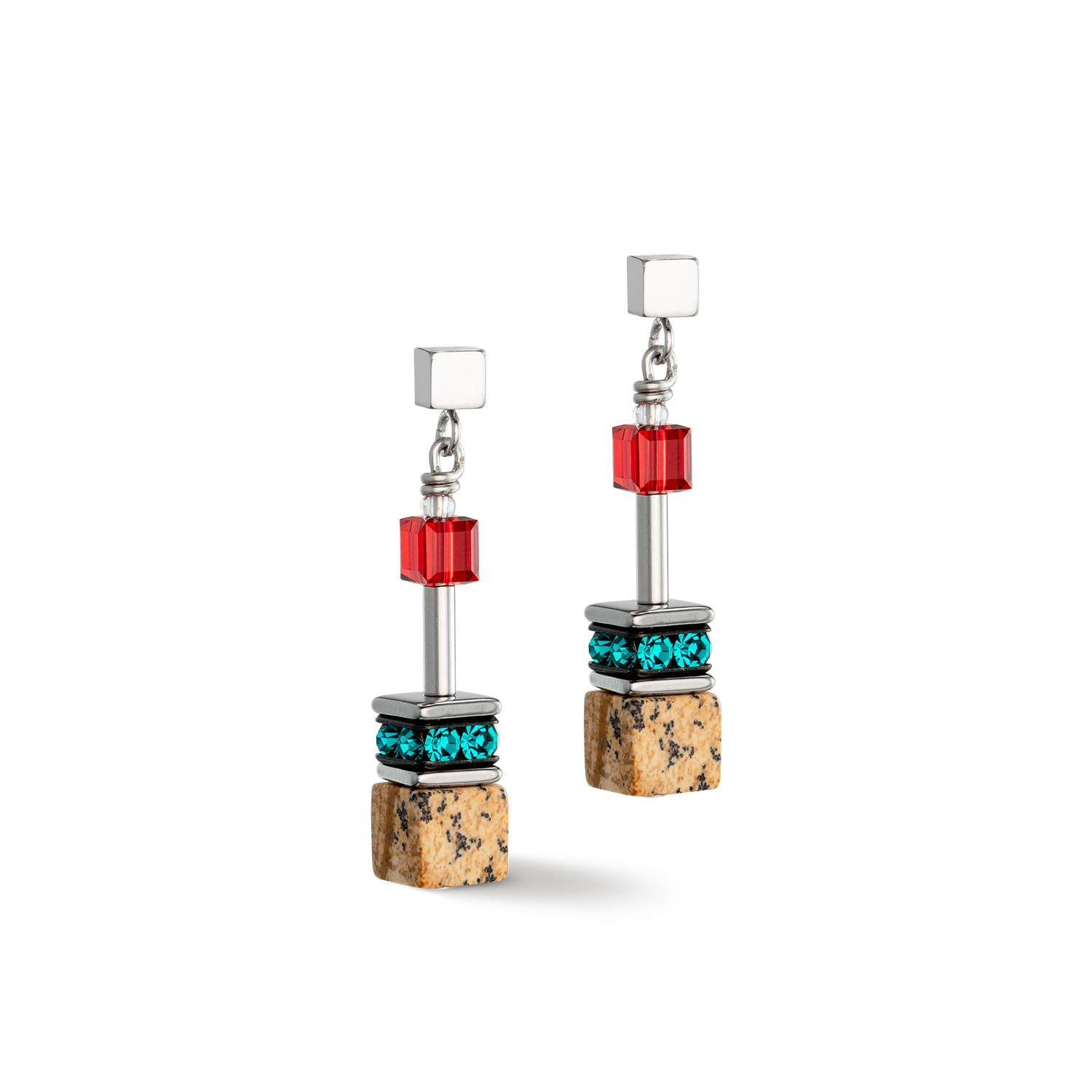 GeoCUBE® Iconic Nature earrings multicolour brown
