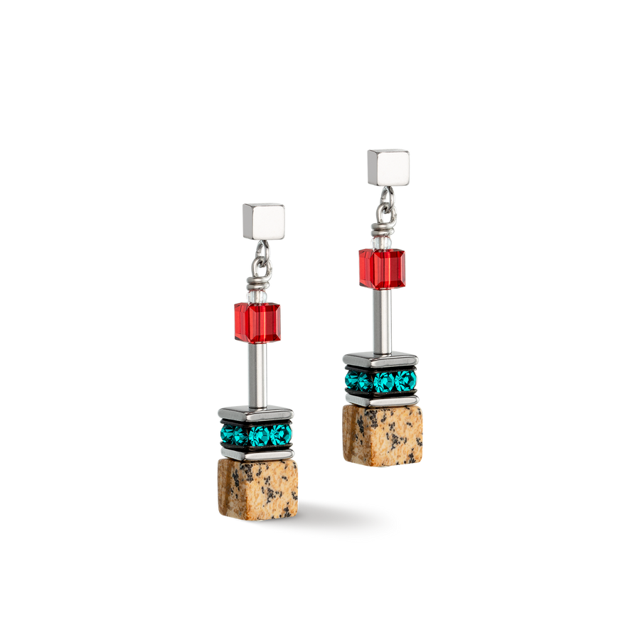 GeoCUBE® Iconic Nature earrings multicolour brown