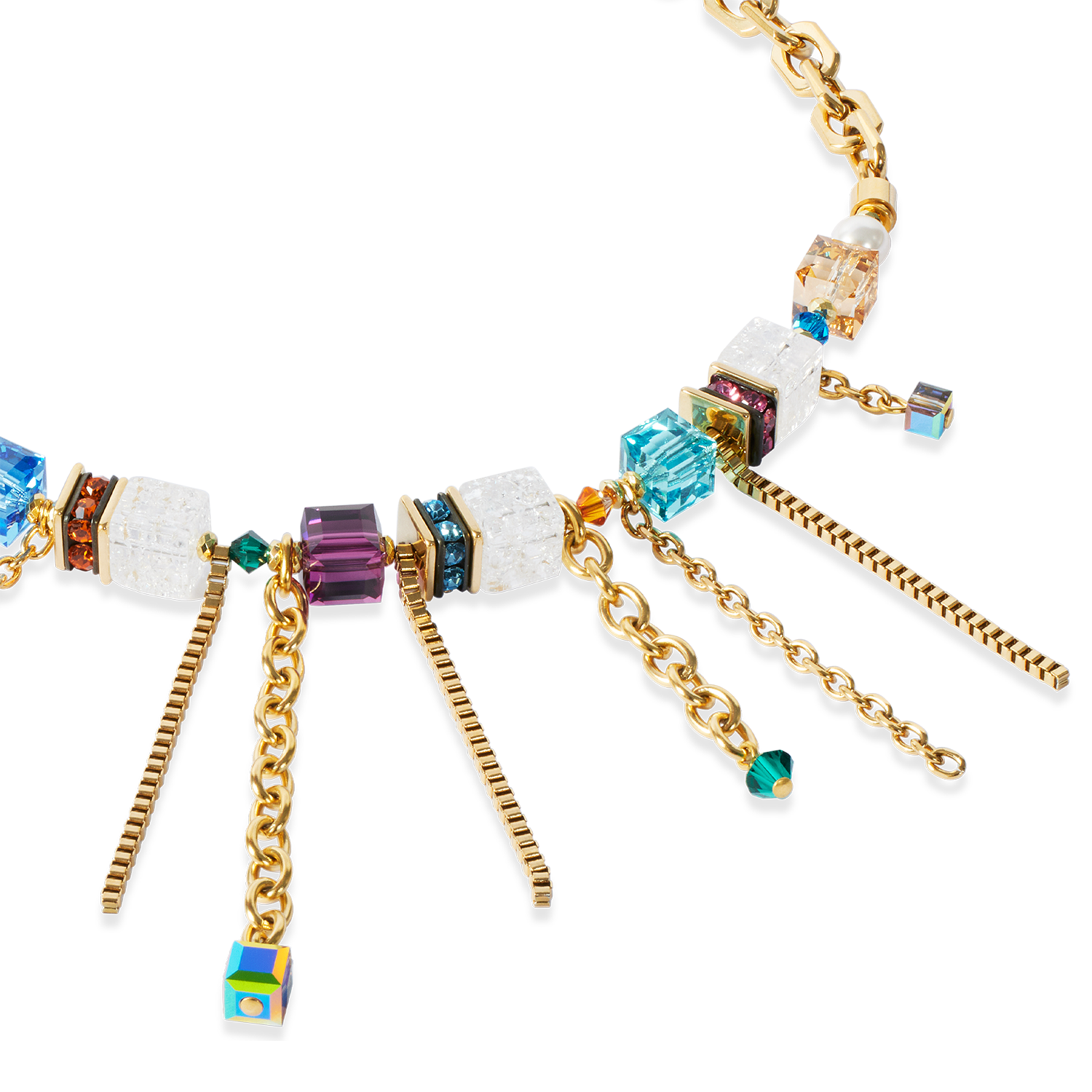 Necklace Sunray Cube Couture gold-multicolour