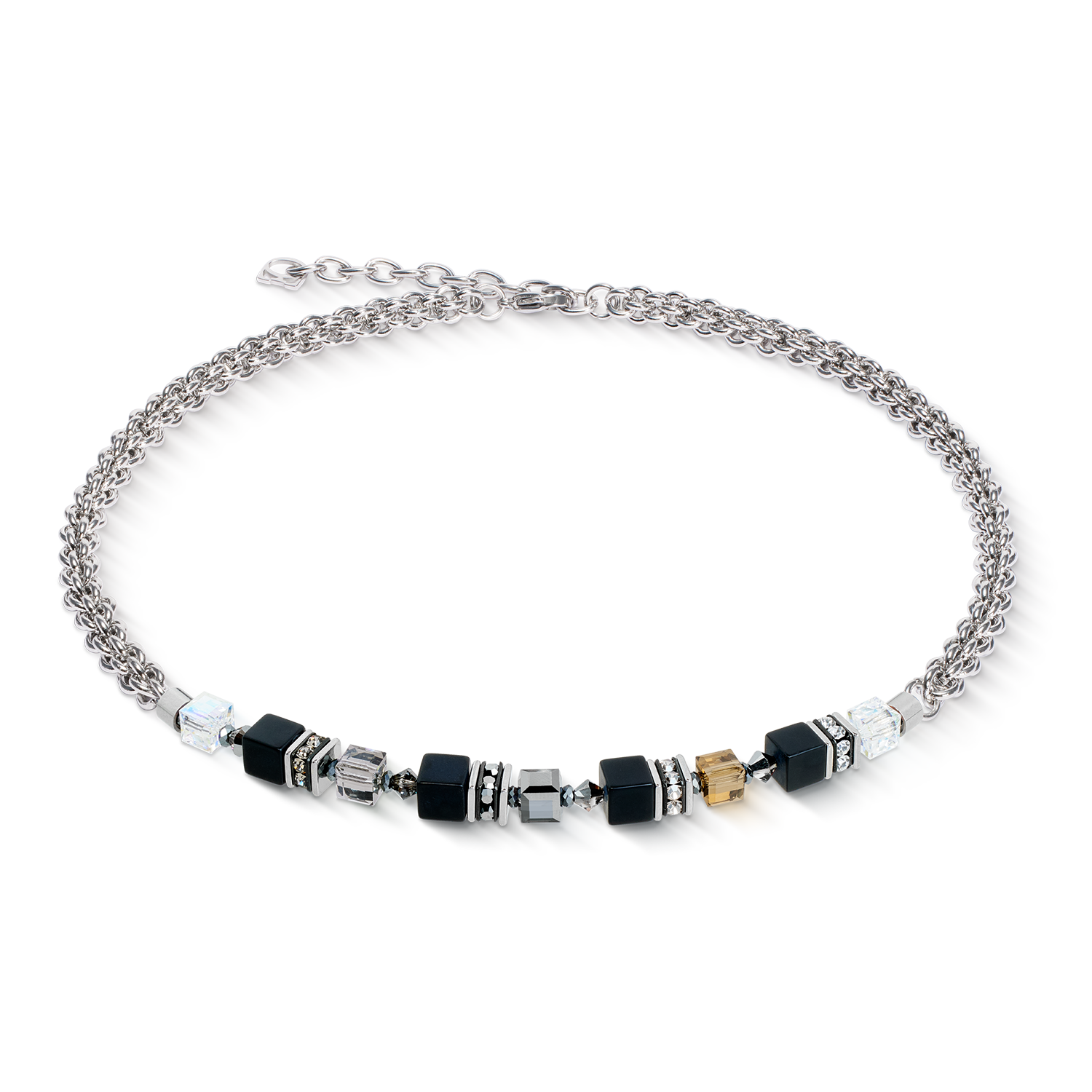 GeoCUBE® Fusion Winter necklace silver-black