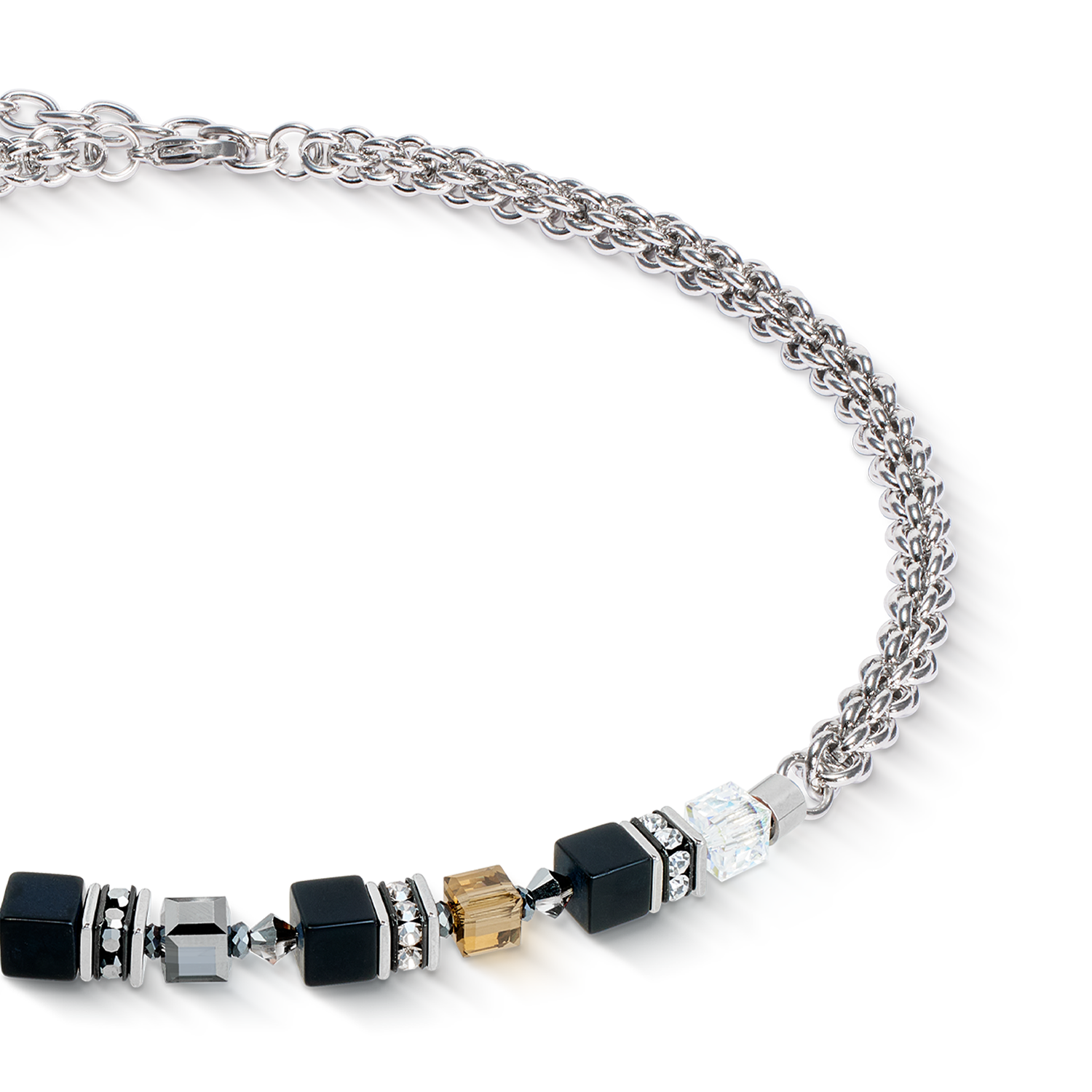 GeoCUBE® Fusion Winter necklace silver-black