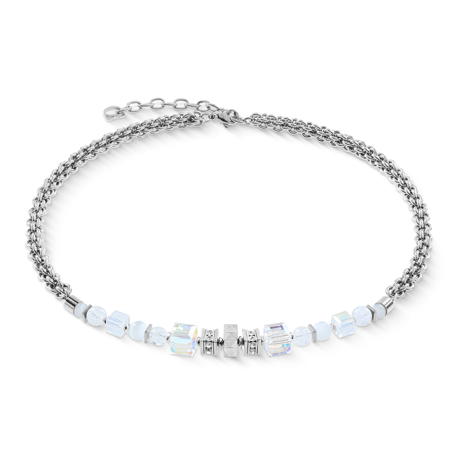 Necklace Cube Nexus silver-white