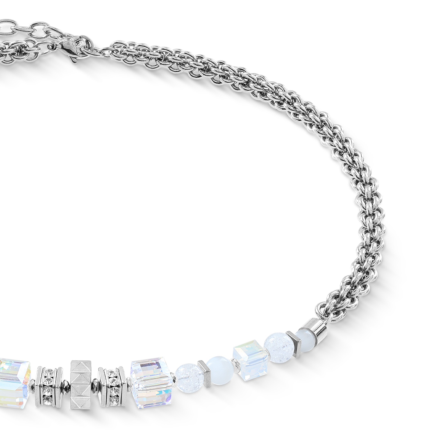 Necklace Cube Nexus silver-white
