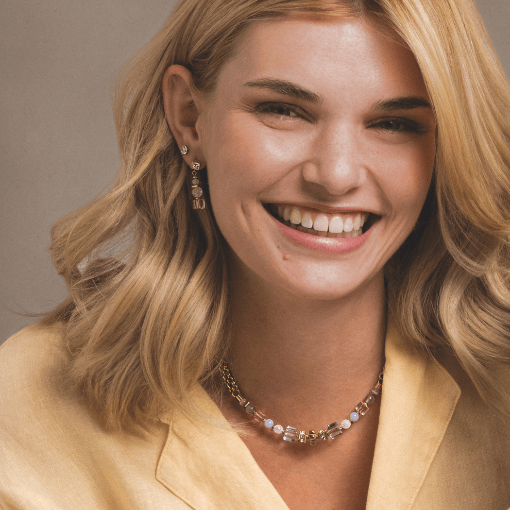 Earrings Cube Nexus gold-pastel