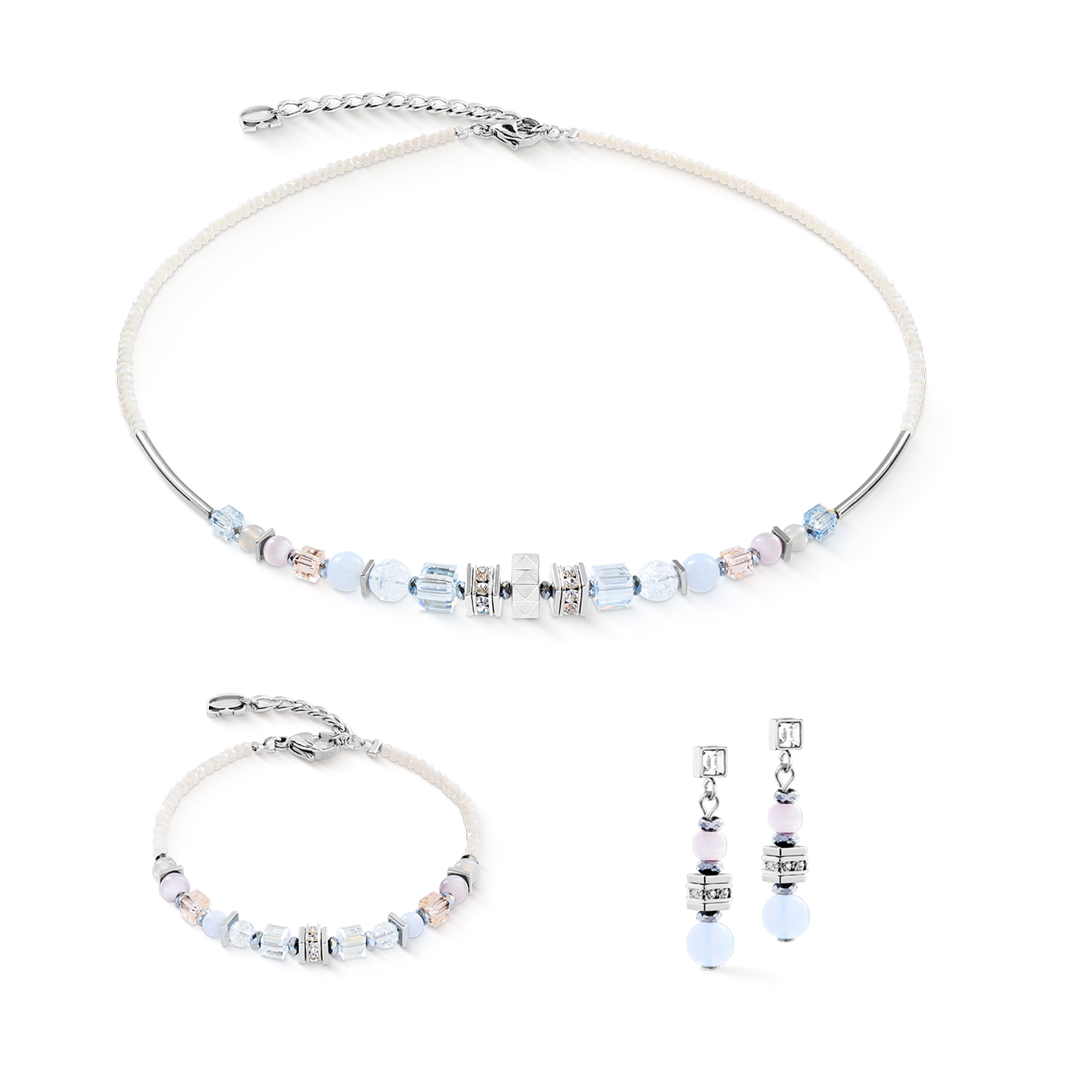 Earrings Shape Mix Nexus silver-pastel