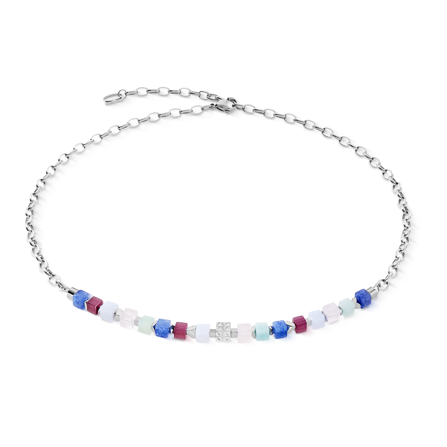 Necklace Cube Mosaic Lumina silver