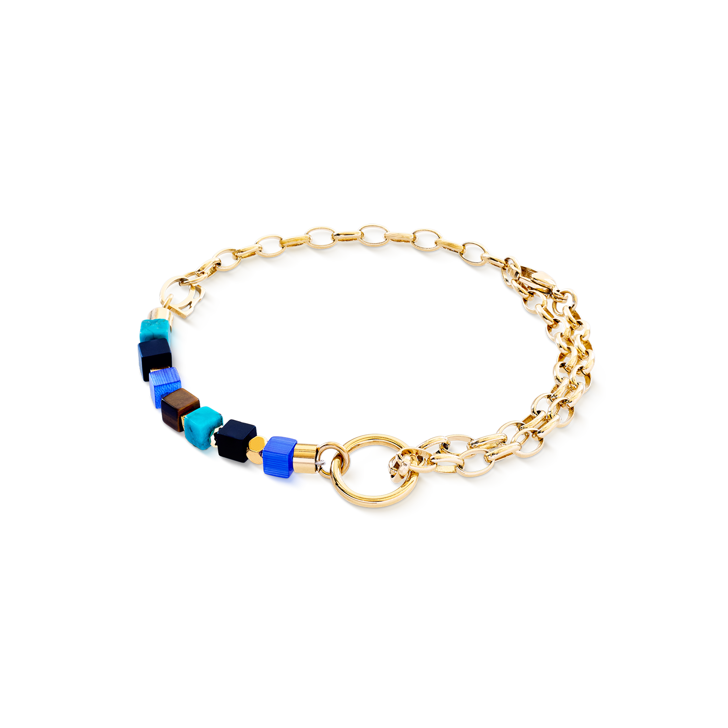 Bracelet Cube Mosaic Lagoon gold