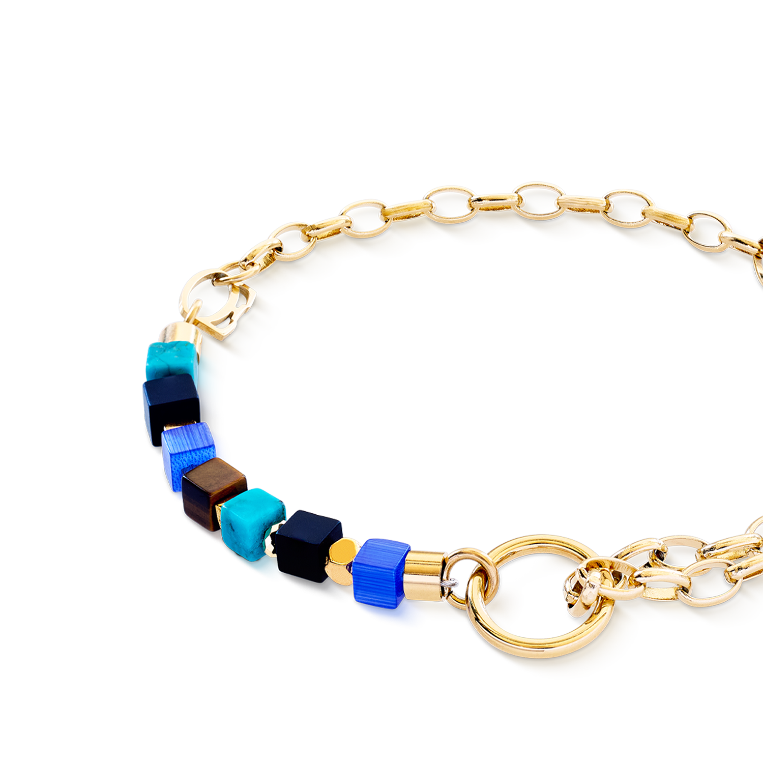 Bracelet Cube Mosaic Lagoon gold