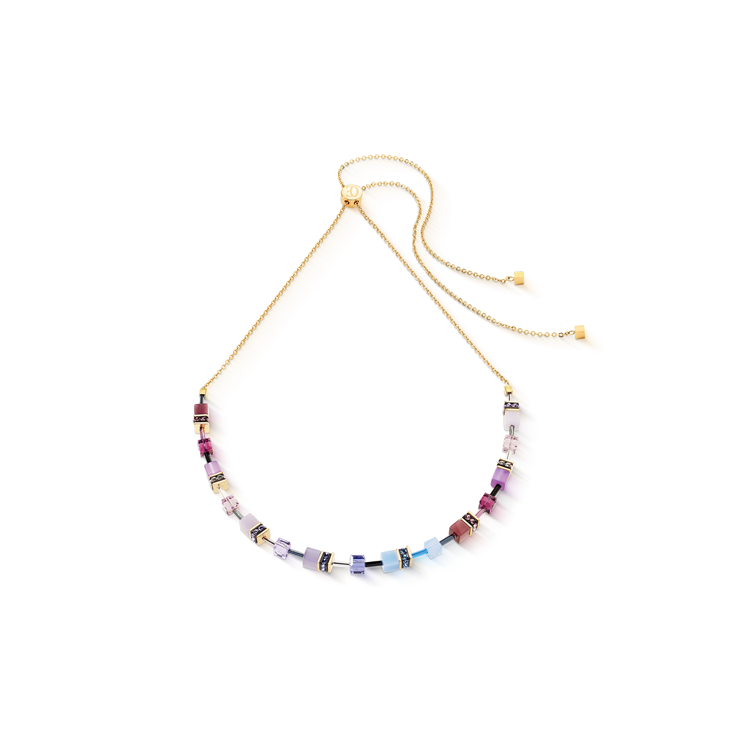 GeoCUBE® Iconic Chain necklace Mystic Orchid gold