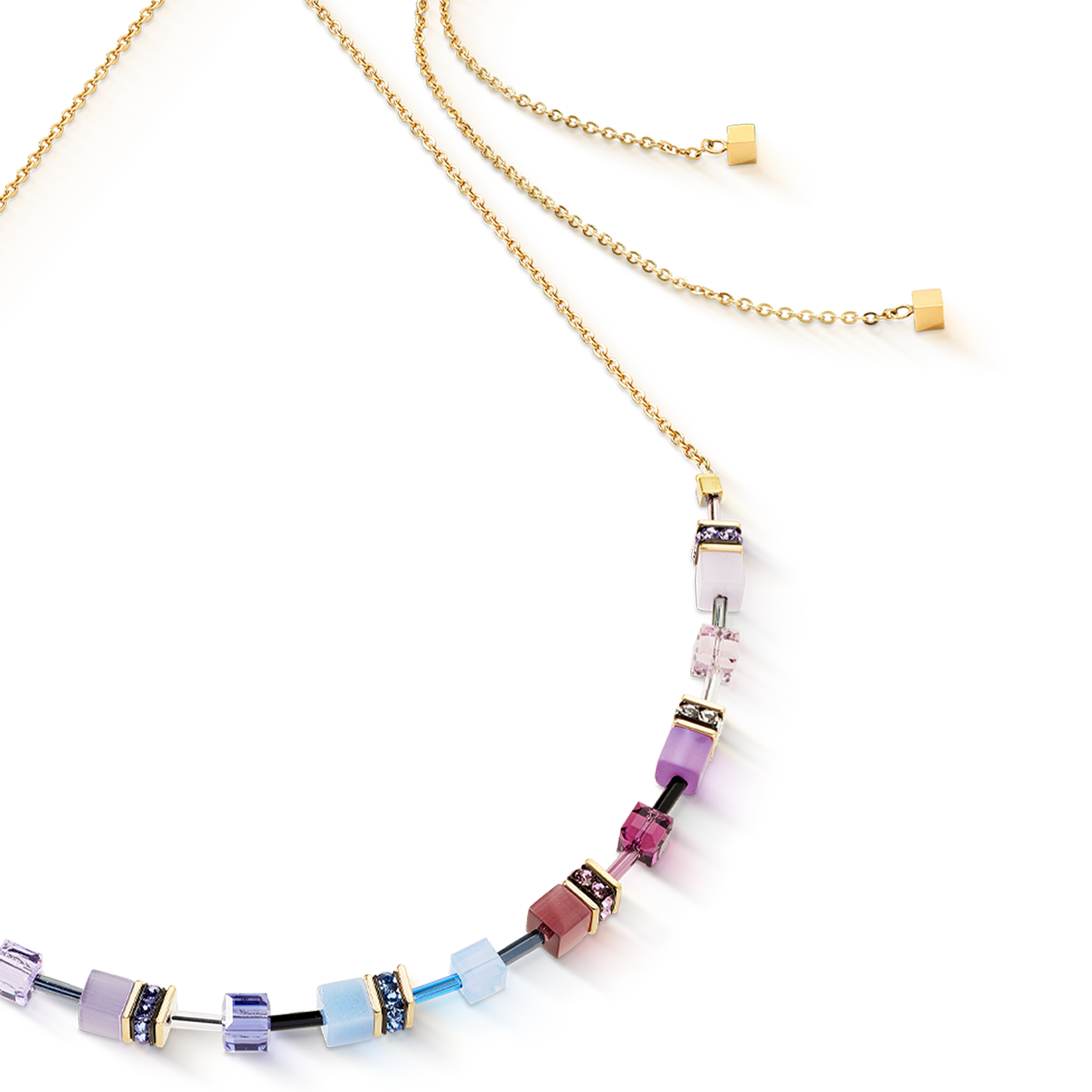 GeoCUBE® Iconic Chain necklace Mystic Orchid gold