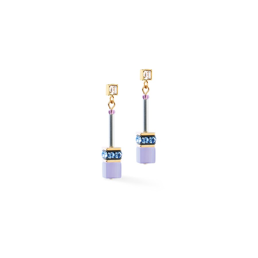 GeoCUBE® Iconic Chain earrings Mystic Orchid gold
