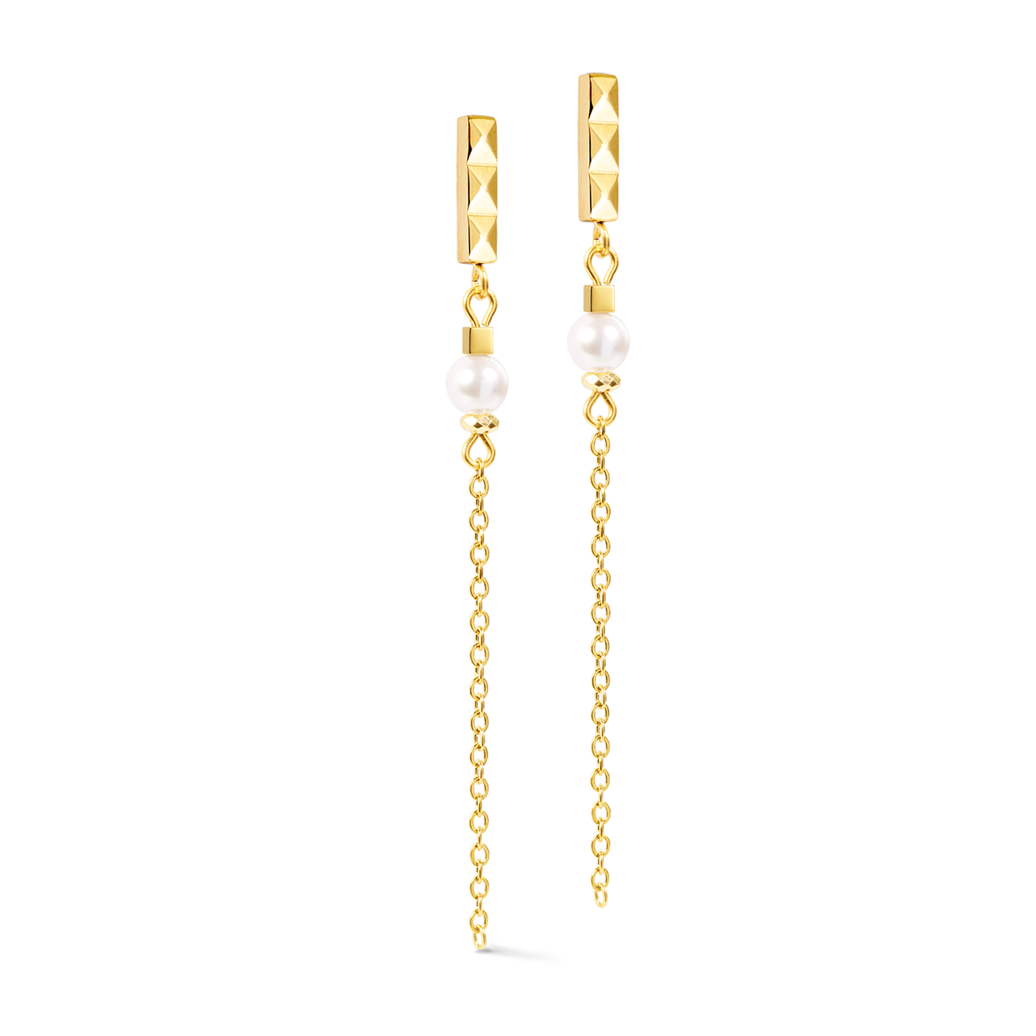 Drop Earrings Slider Pearl Spike Gold