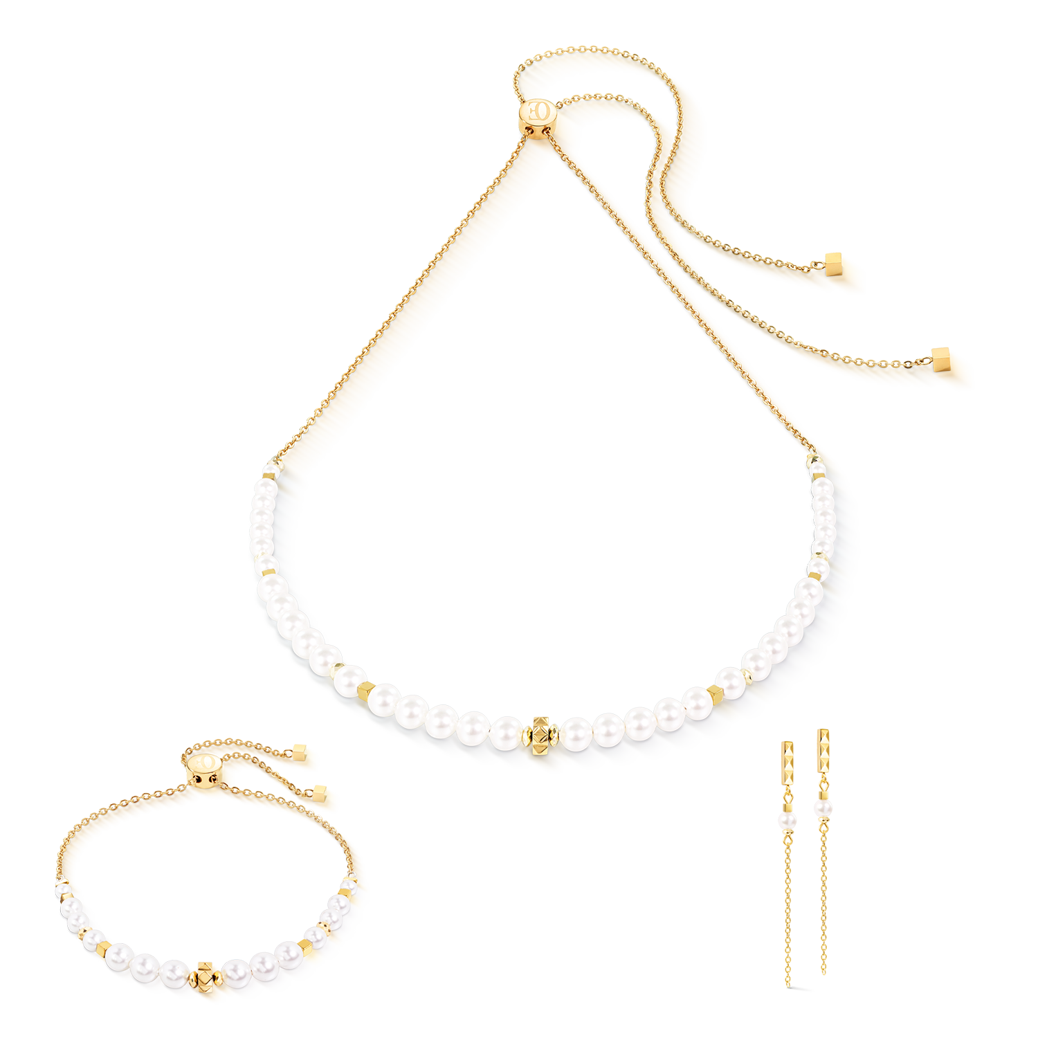Bracelet Slider Pearl Spike Gold