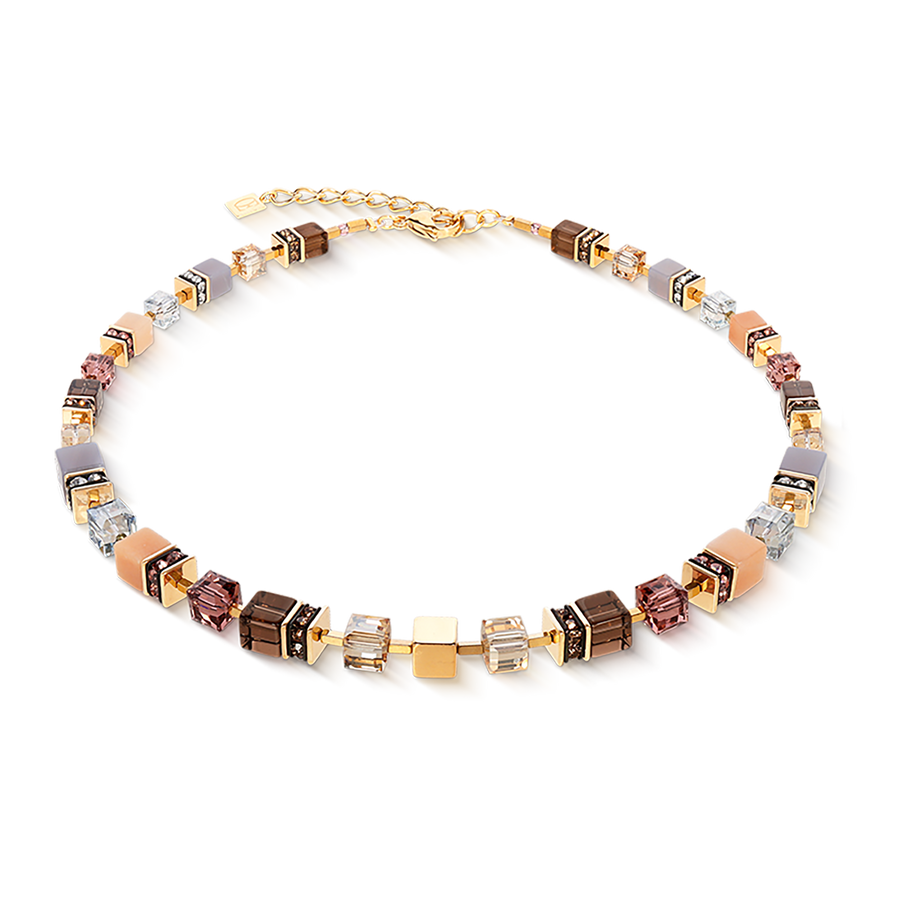 GeoCUBE® Precious Statement necklace golden Blush