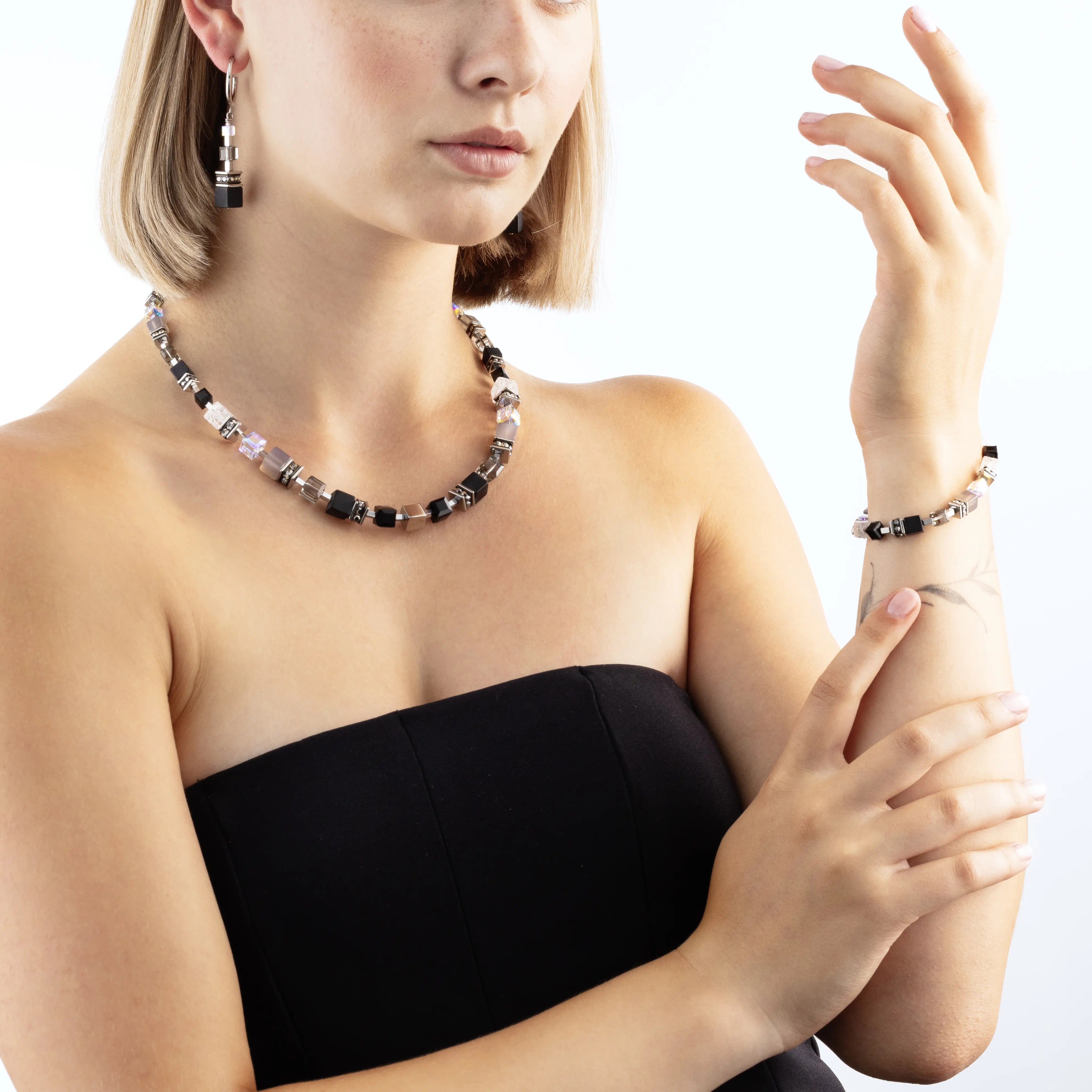 GeoCUBE® Precious Statement necklace Crystal Shadow