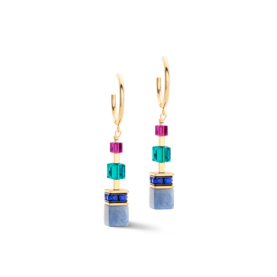 GeoCUBE® Precious Statement earrings gold-multicolour