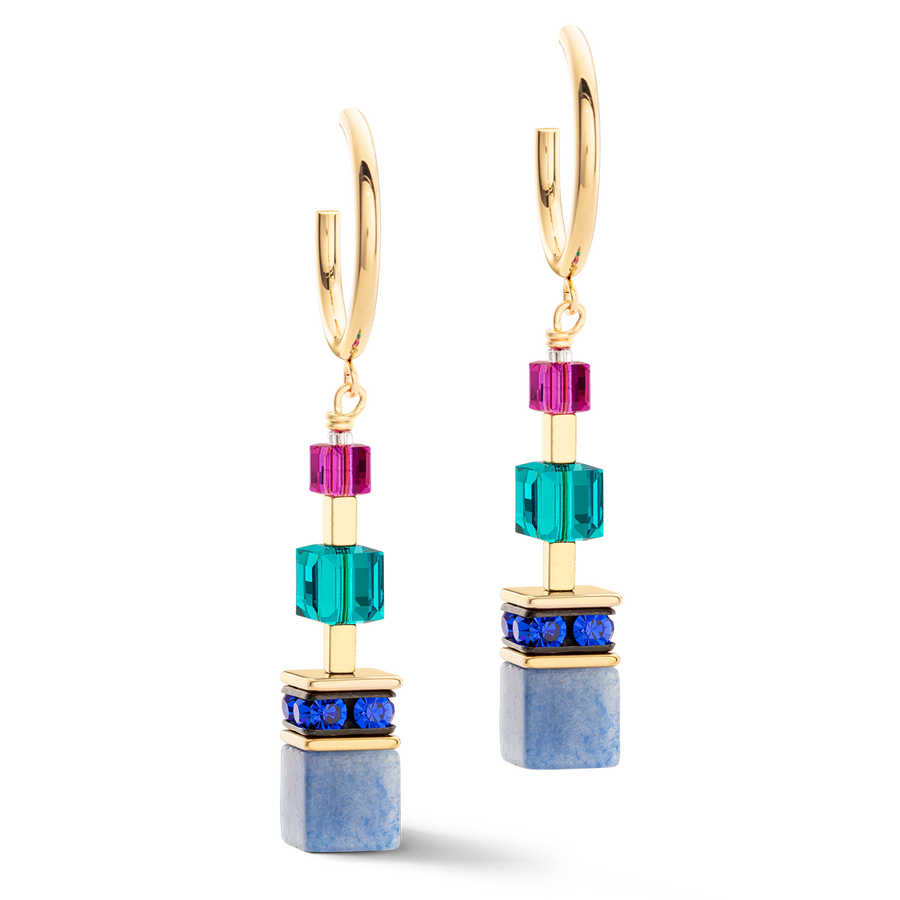 GeoCUBE® Precious Statement earrings gold-multicolour