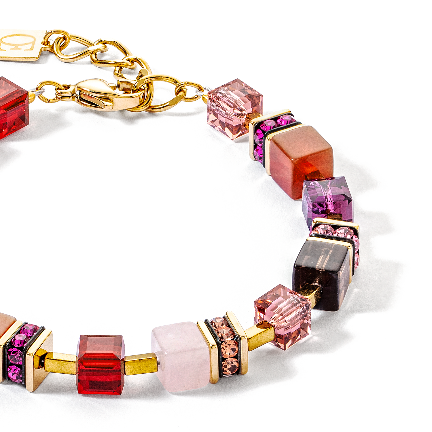 GeoCUBE® Precious statement bracelet gold-red