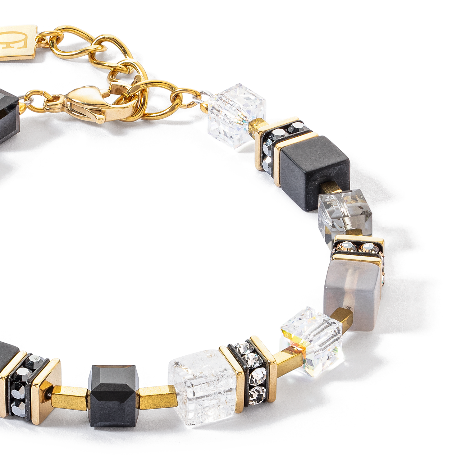 GeoCUBE® Precious statement bracelet gold-black