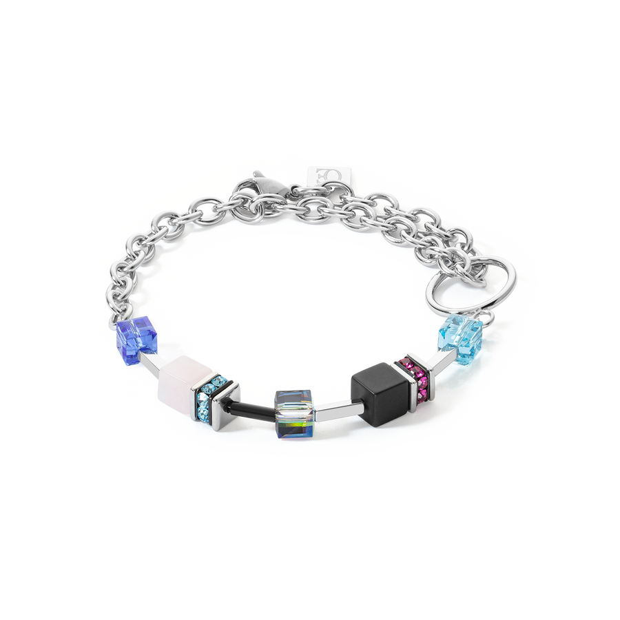 GeoCUBE® Iconic Precious Chain bracelet silver-multicolour