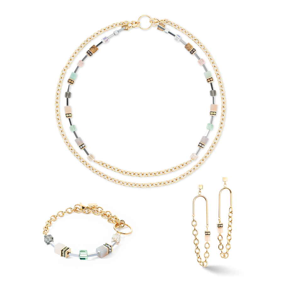 GeoCUBE® Iconic Boho necklace gold-multicolour