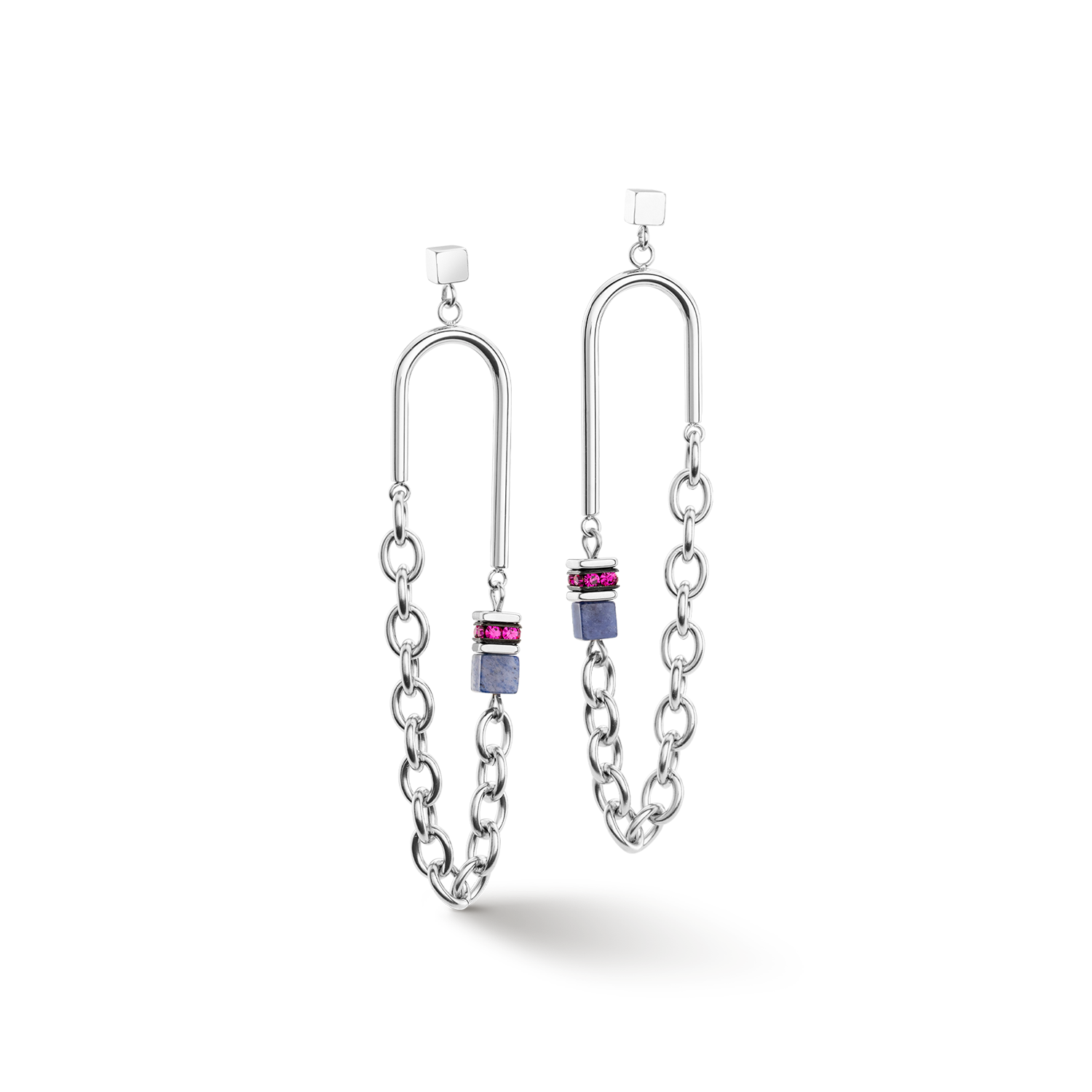 GeoCUBE® Iconic Boho earrings silver-multicolour