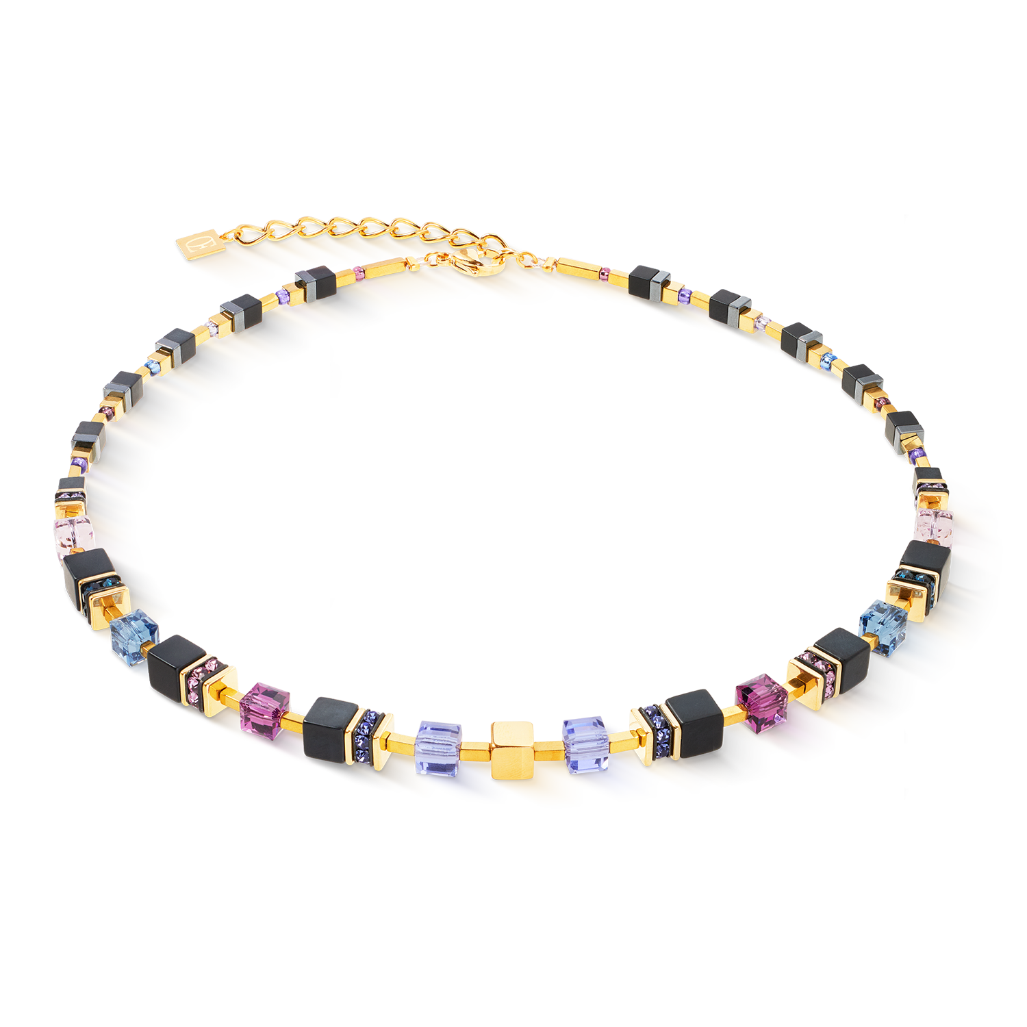 GeoCUBE® Precious Classic necklace Blue Moon gold