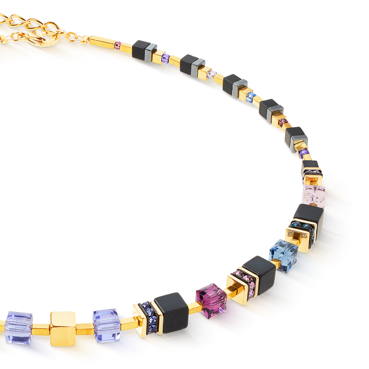 GeoCUBE® Precious Classic necklace Blue Moon gold