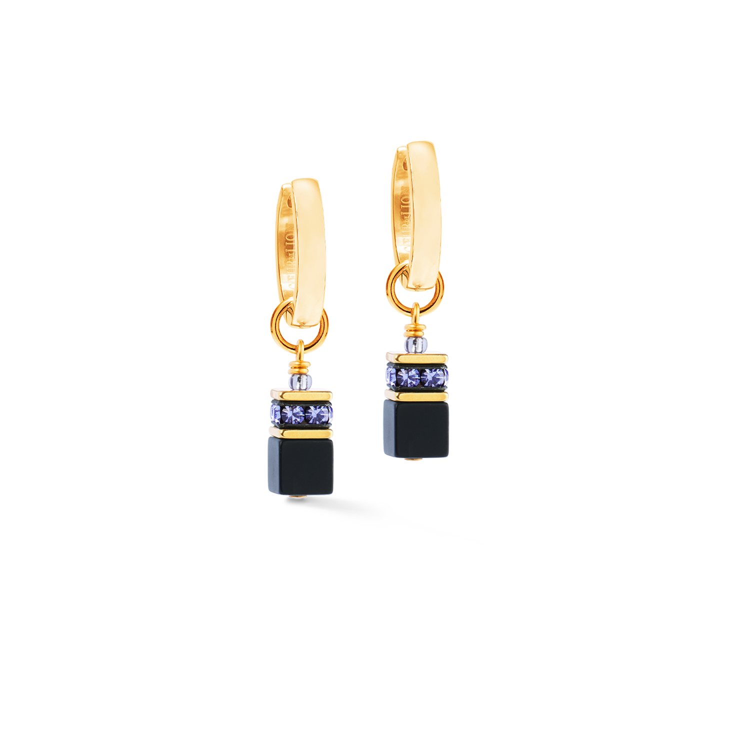 GeoCUBE® Precious Classic Hoop Blue Moon gold