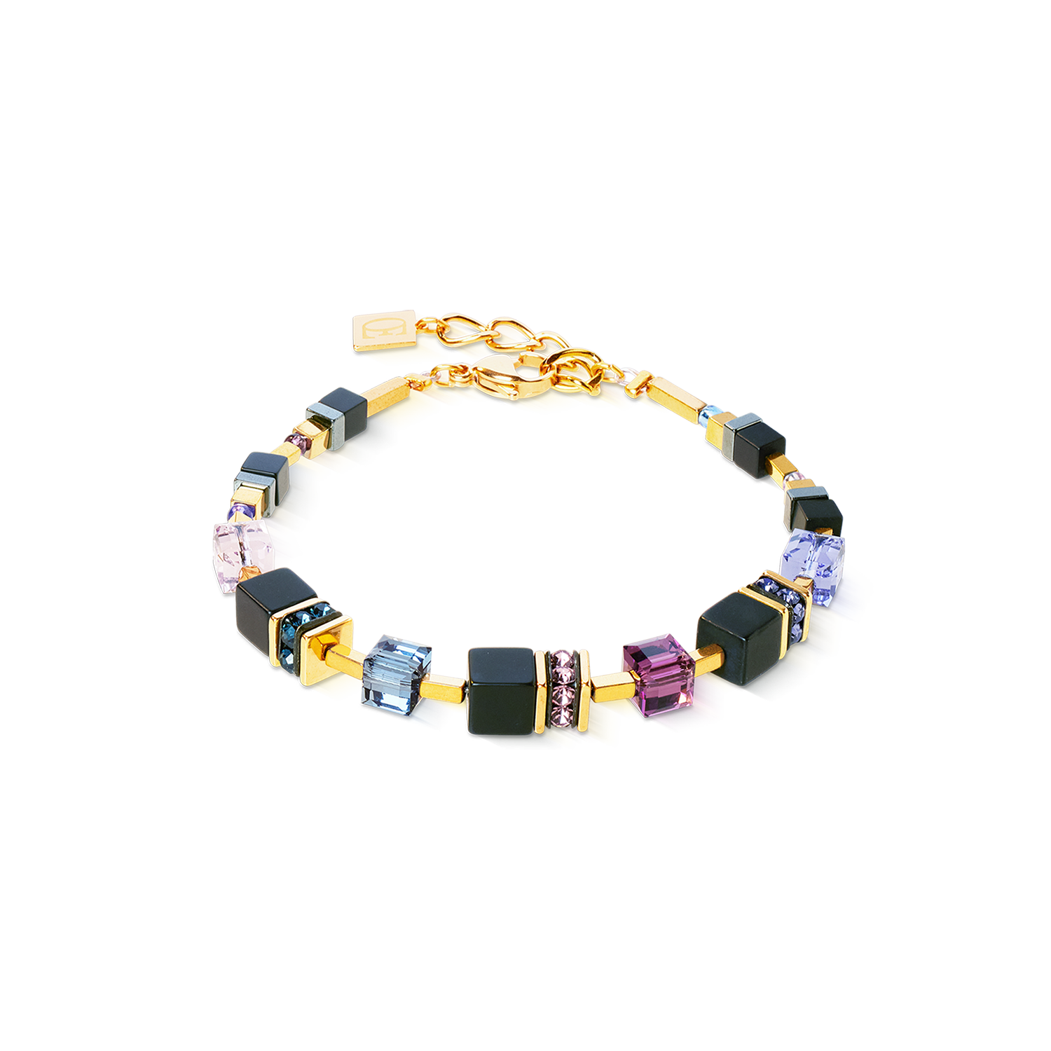 GeoCUBE® Precious Classic bracelet Blue Moon gold