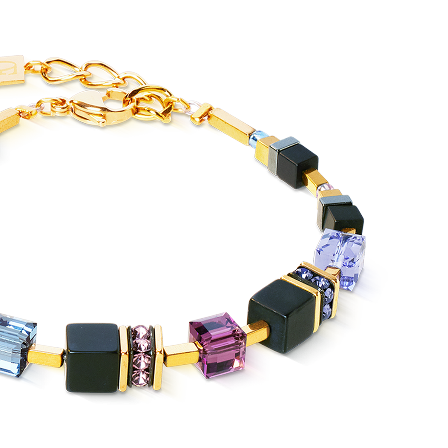 GeoCUBE® Precious Classic bracelet Blue Moon gold